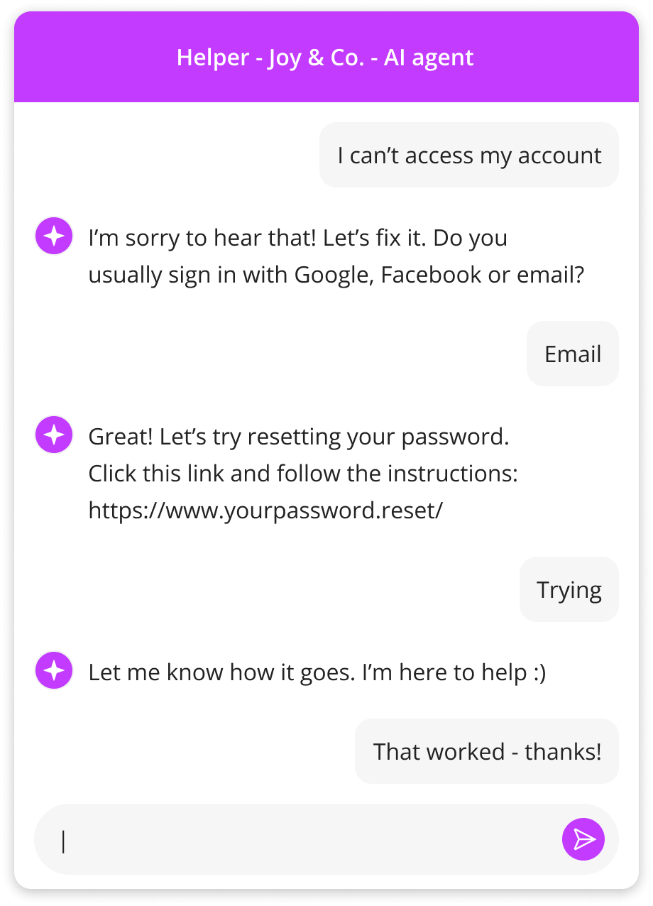 AI chatbot providing real-time customer support
