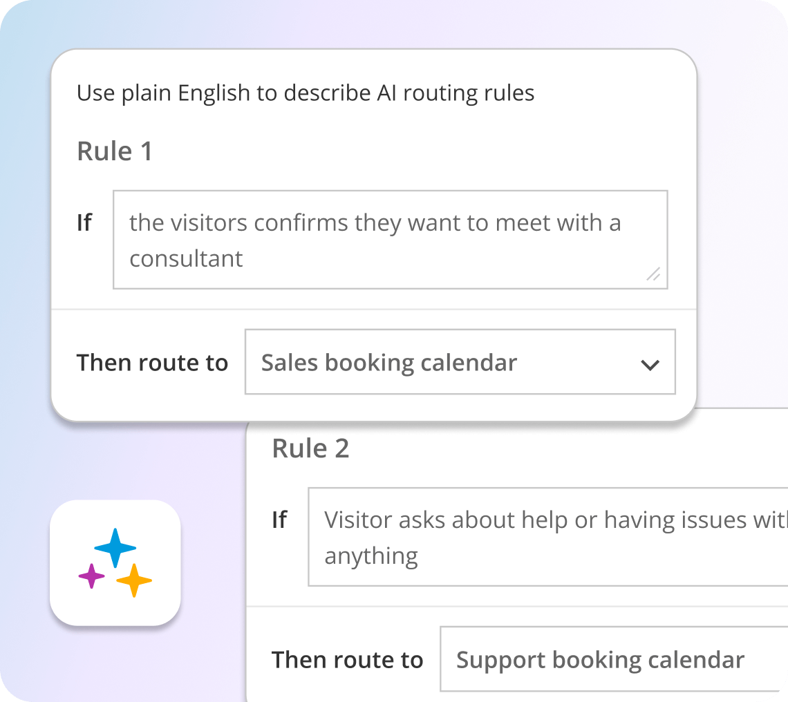 Settings to configure behavior rules for an AI scheduling assistant