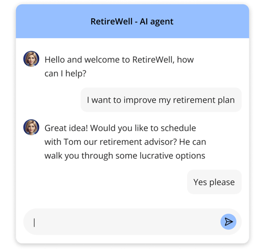 Sales-focused conversational AI scheduling tool streamlining client appointments.