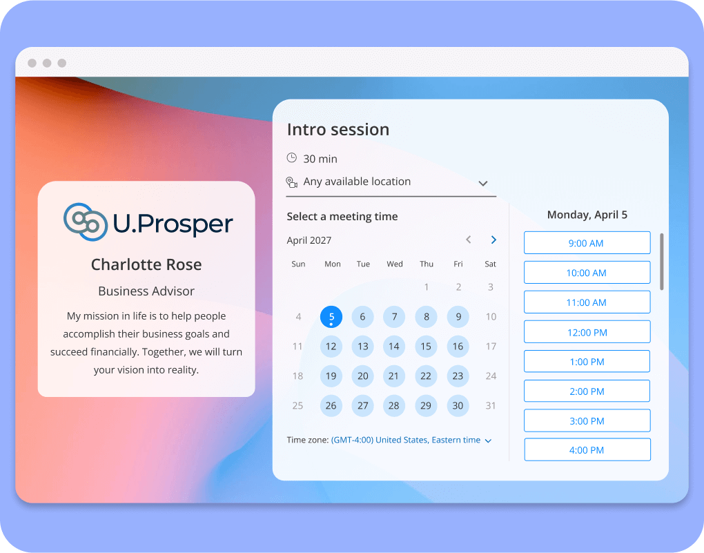 Guest view of a meeting booking page with intuitive navigation