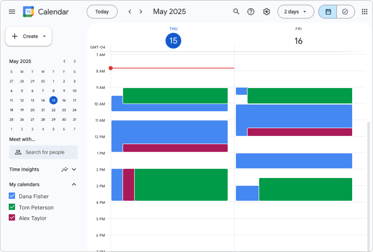 google calendar example