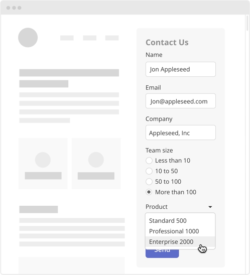 An example of an existing webform